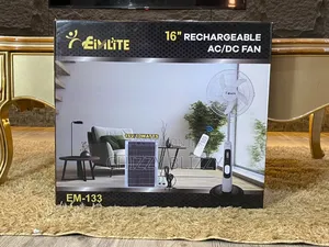 Photo - Eimlite 16inch Rechargeable Fan With Solar Panels and Bulbs