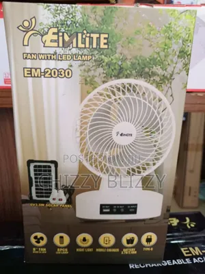 Eimlite Rechargeable Fan With LED Light