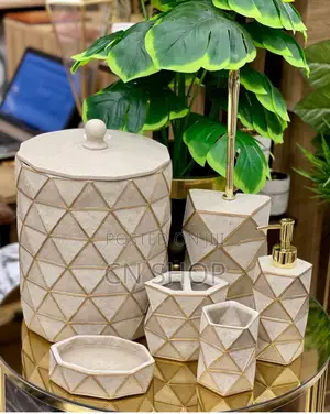 6 in 1bathroom Brown Set