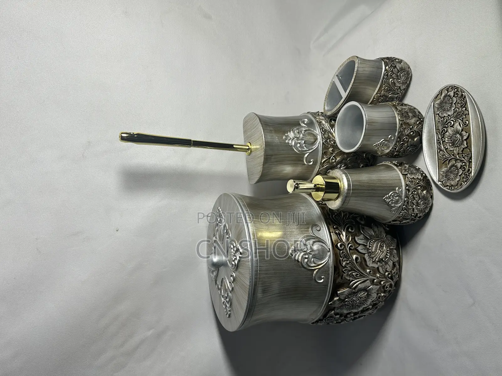 6 in 1 Bathroom Silver Set