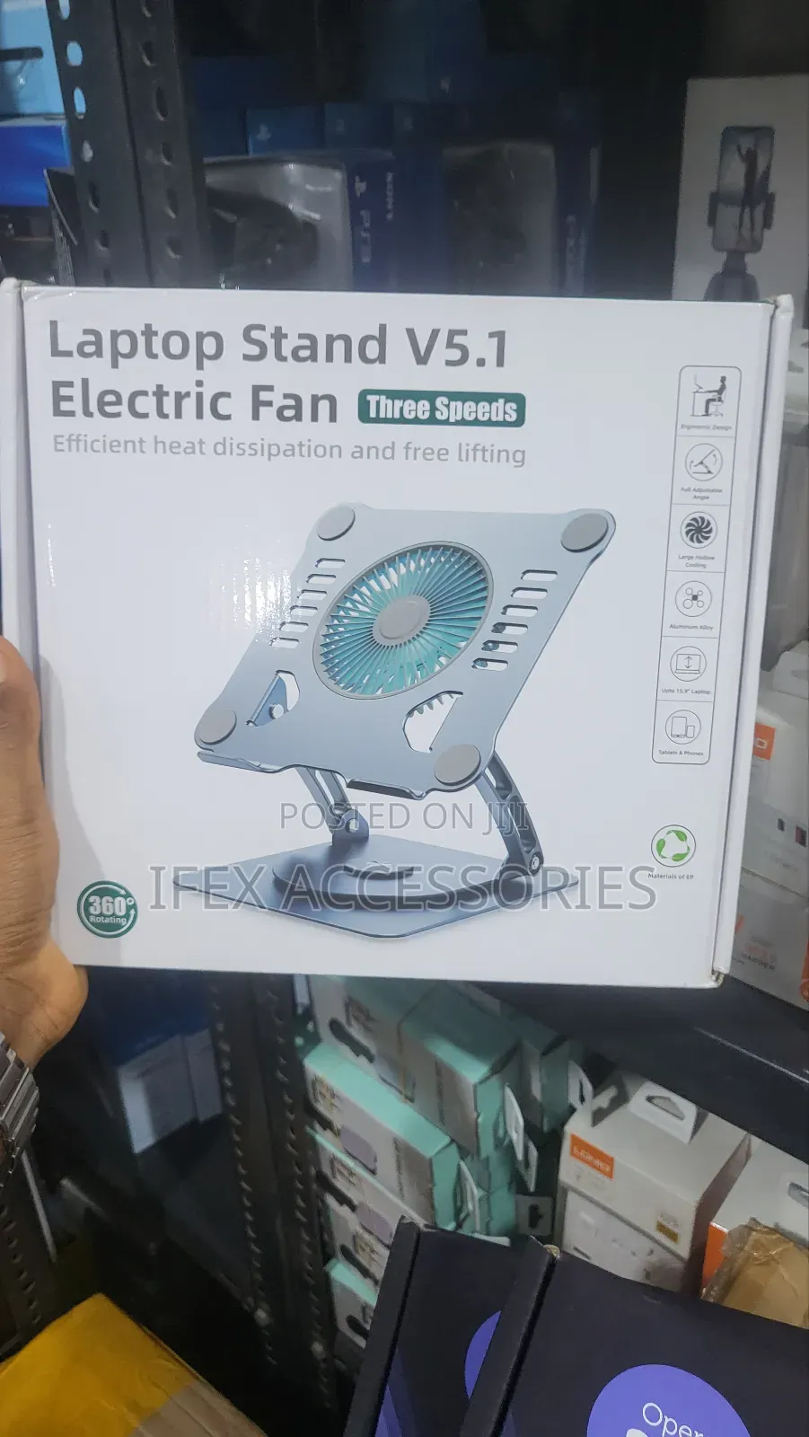 Multifunction Laptop Stand V5.1 360 Base With Electric Fan