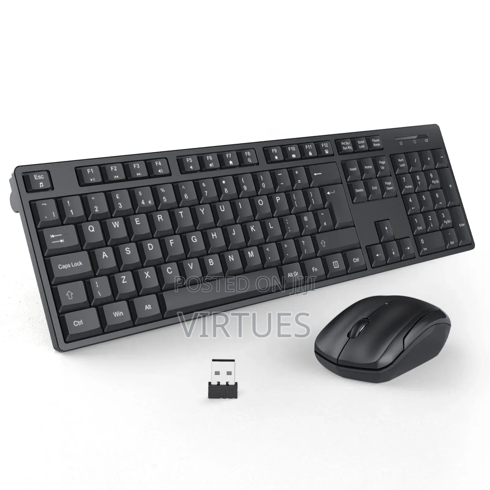 Generic Wireless Keyboard and Mouse - White and Black