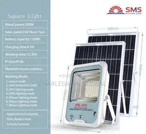 200W SMS Solar Flood Light