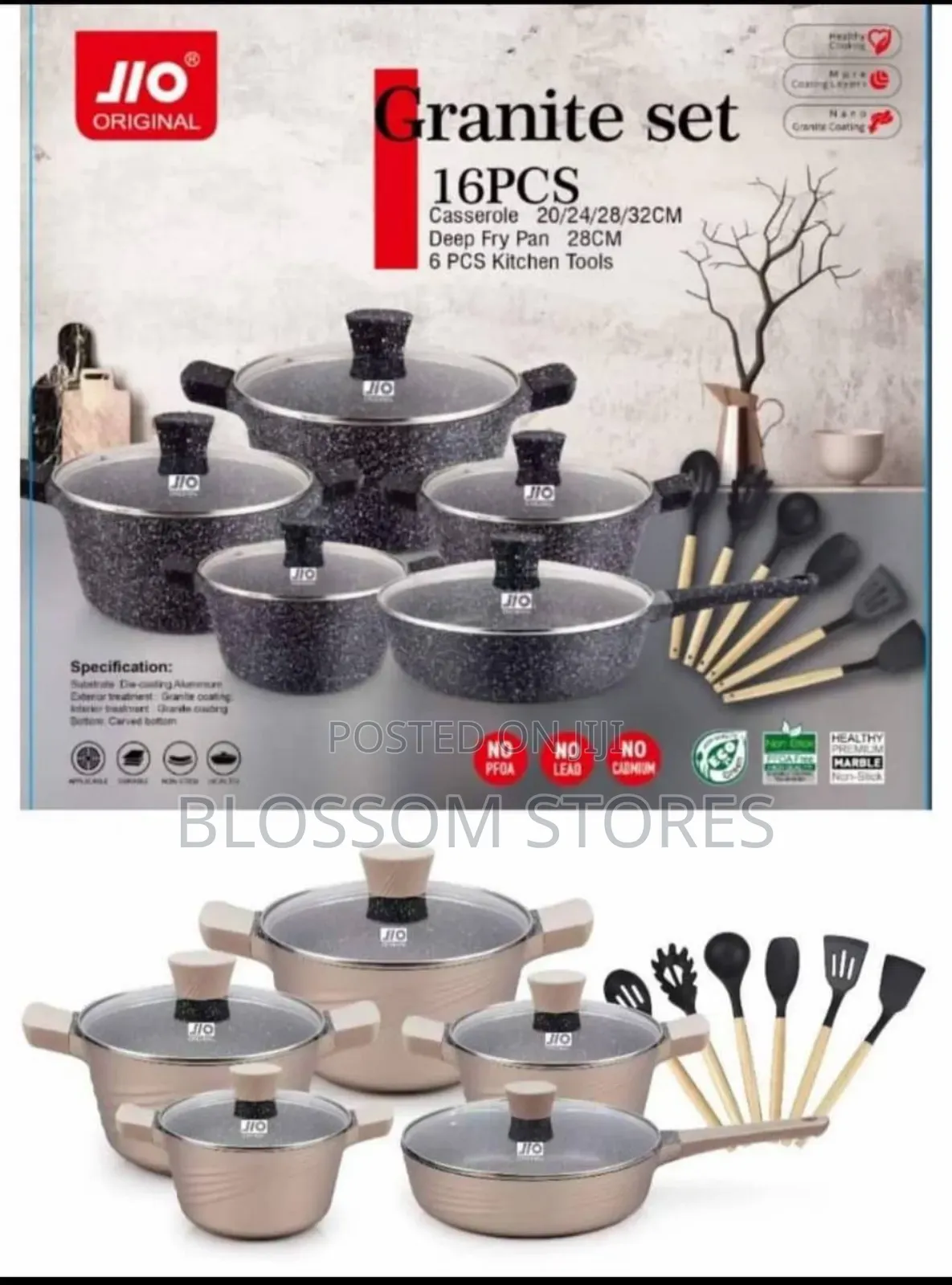 16pc Jio Granite Cookware Set