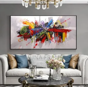 24by48 Inches Abstract Oil Paint Print on Canvas