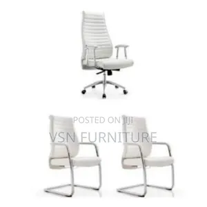 Office Executive Chair With Two Visitors Chairs