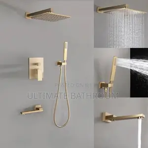 Brush Gold 5ways Conduit Shower With Movable Tap