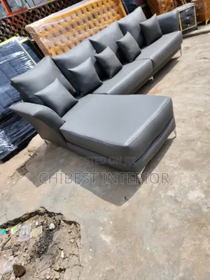 Quality 10ftby6ft L-Shaped Skin Leather Sofa.
