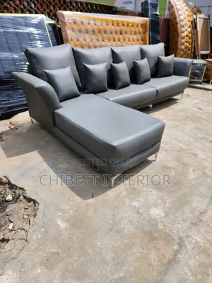 10ftby6ft L-Shaped Sofa Made With Skin Leather