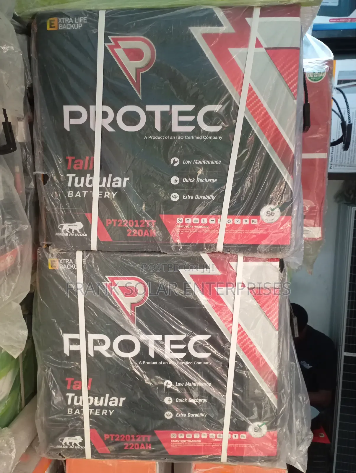 12v220ahms Protec Solar Tubular Battery