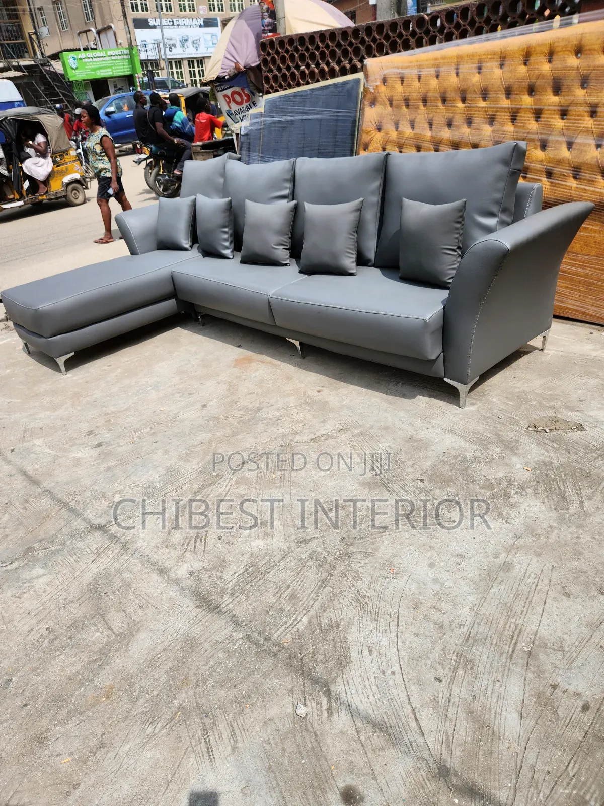 10ftby6ft Tall L-Shaped Leather Couch.