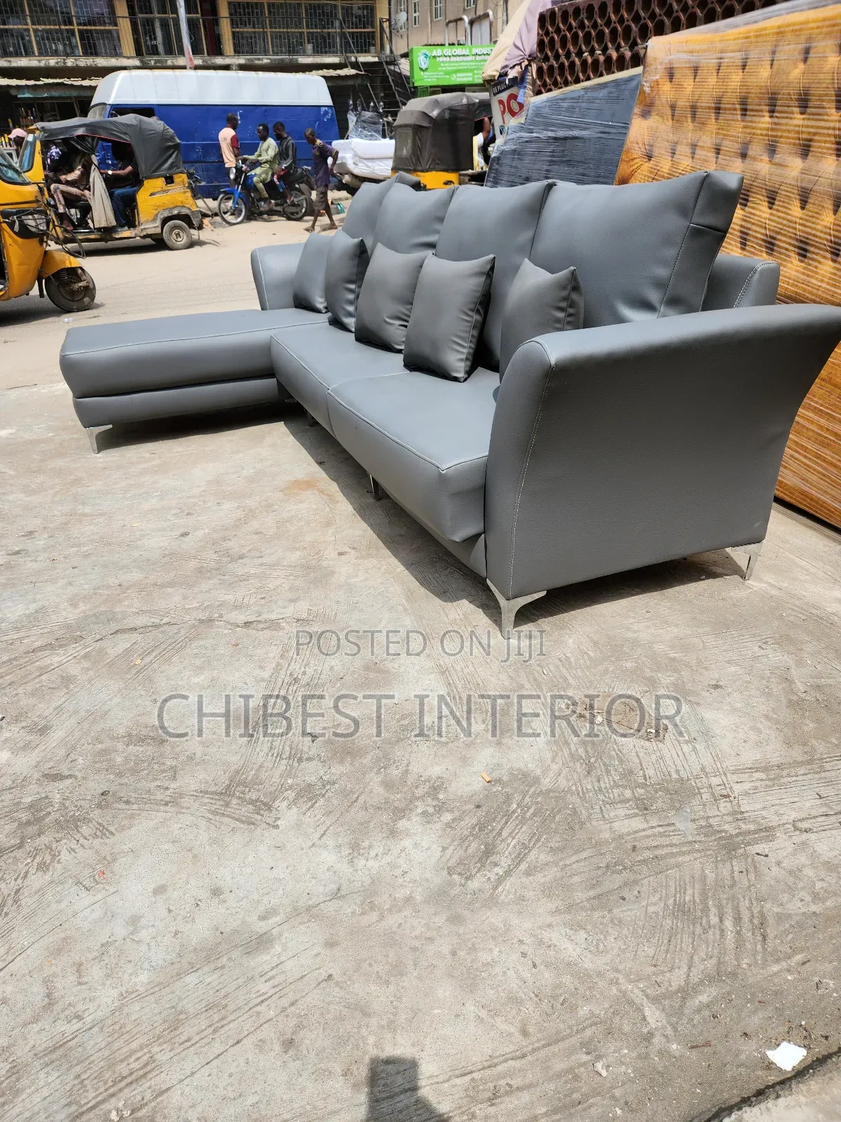 10ftby6ft L-Shaped Sofa Made With High Quality Leather