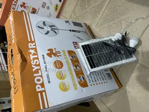 Brand New Polystar 18inch Rechargeable Fan With Solar Panel
