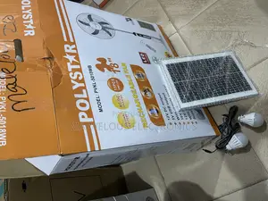 Brand New Polystar 18inch Rechargeable Fan With Solar Panel