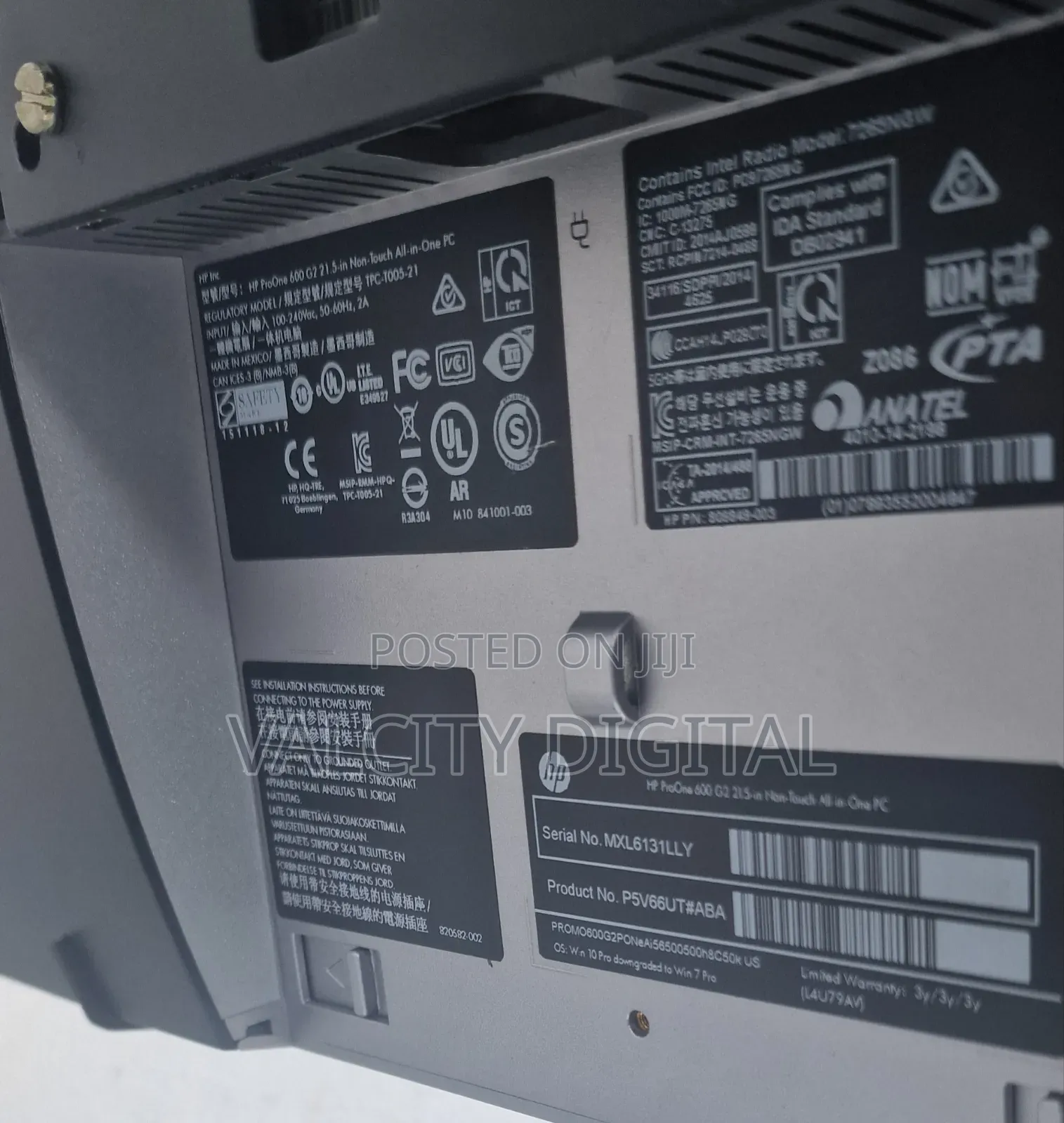 Desktop Computer HP ProOne 600 8GB Intel Core I5 SSD 256GB