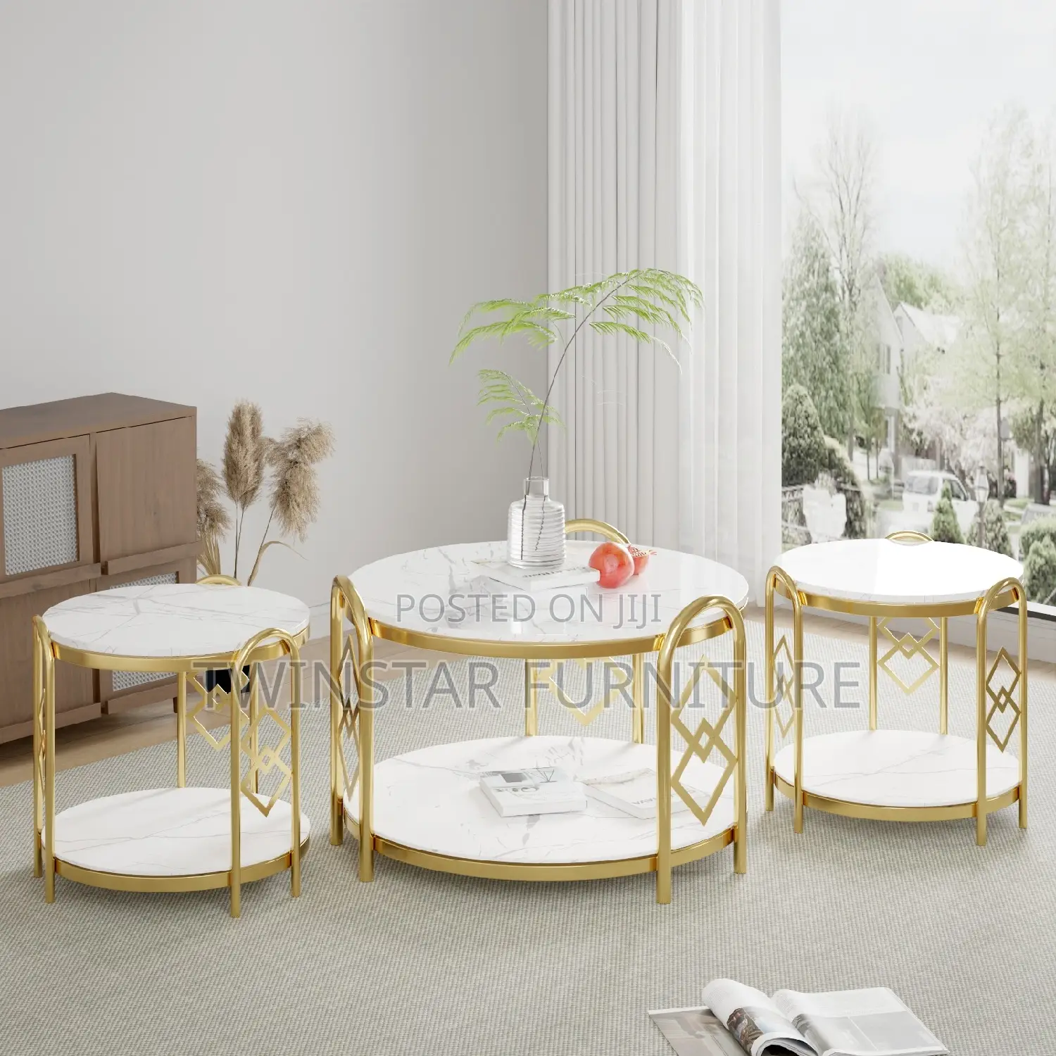 New Modern Marble / Glass Top Table Side Stools