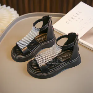Girls' Quality Solid Sandals With Mesh Design Sizes 25 To 37
