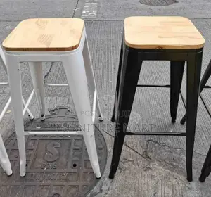 Wooden Stools With Metal Legs