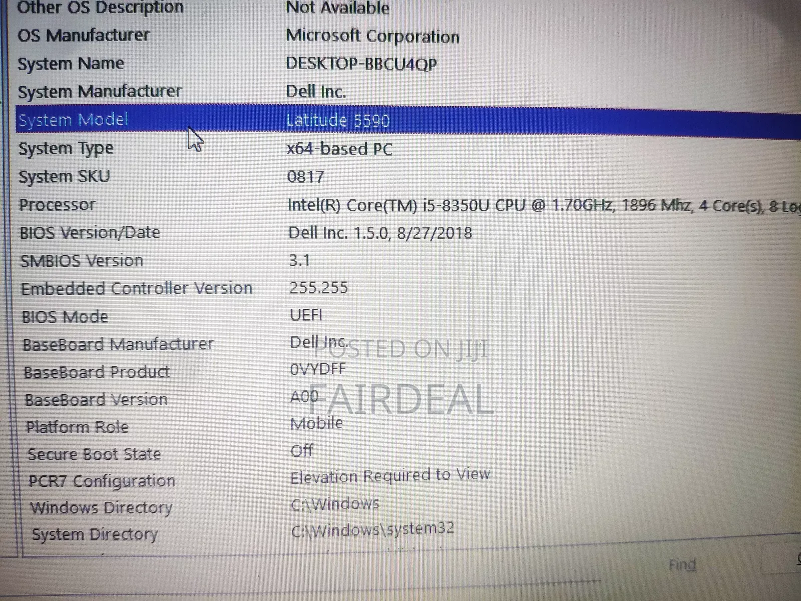 Laptop Dell Latitude 5590 8GB Intel Core I5 SSD 256GB