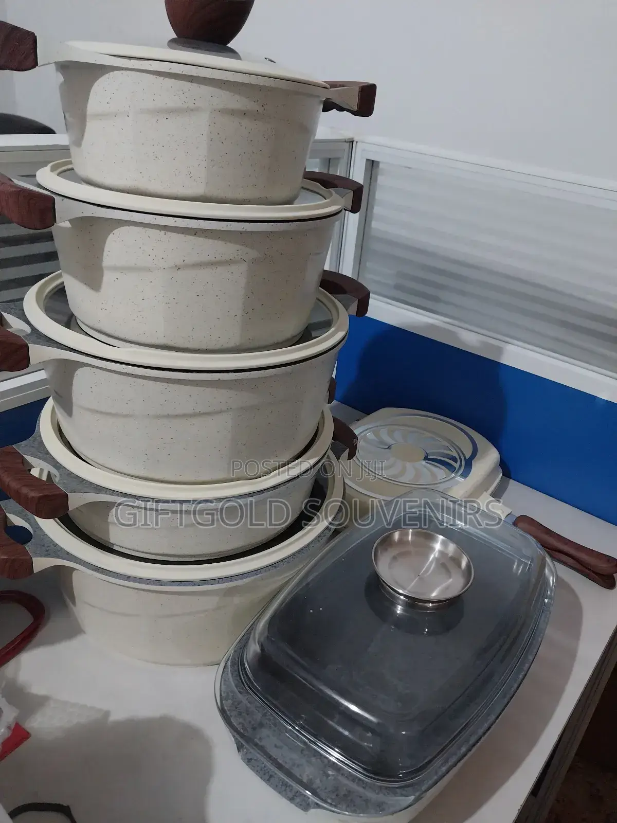 14pcs Quality Granite Cookware Set-off White