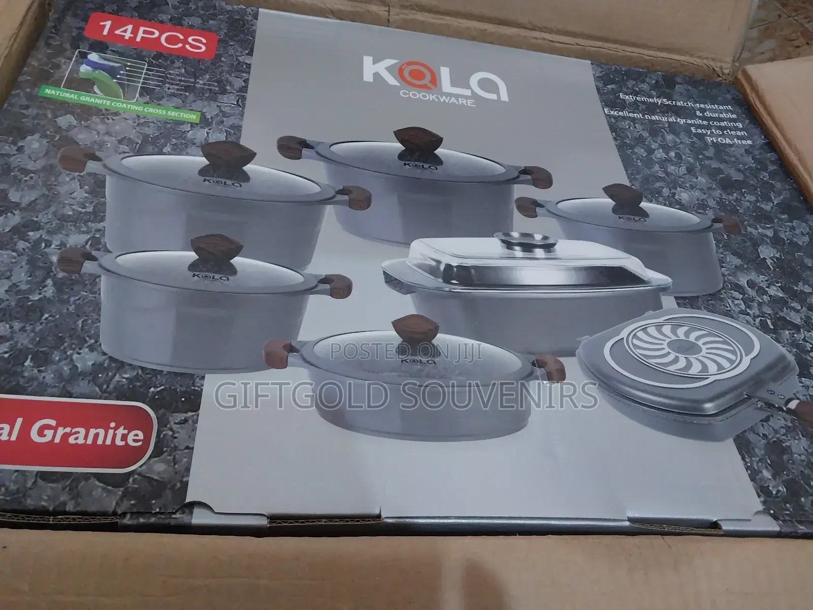 14pcs Quality Granite Cookware Set-off White
