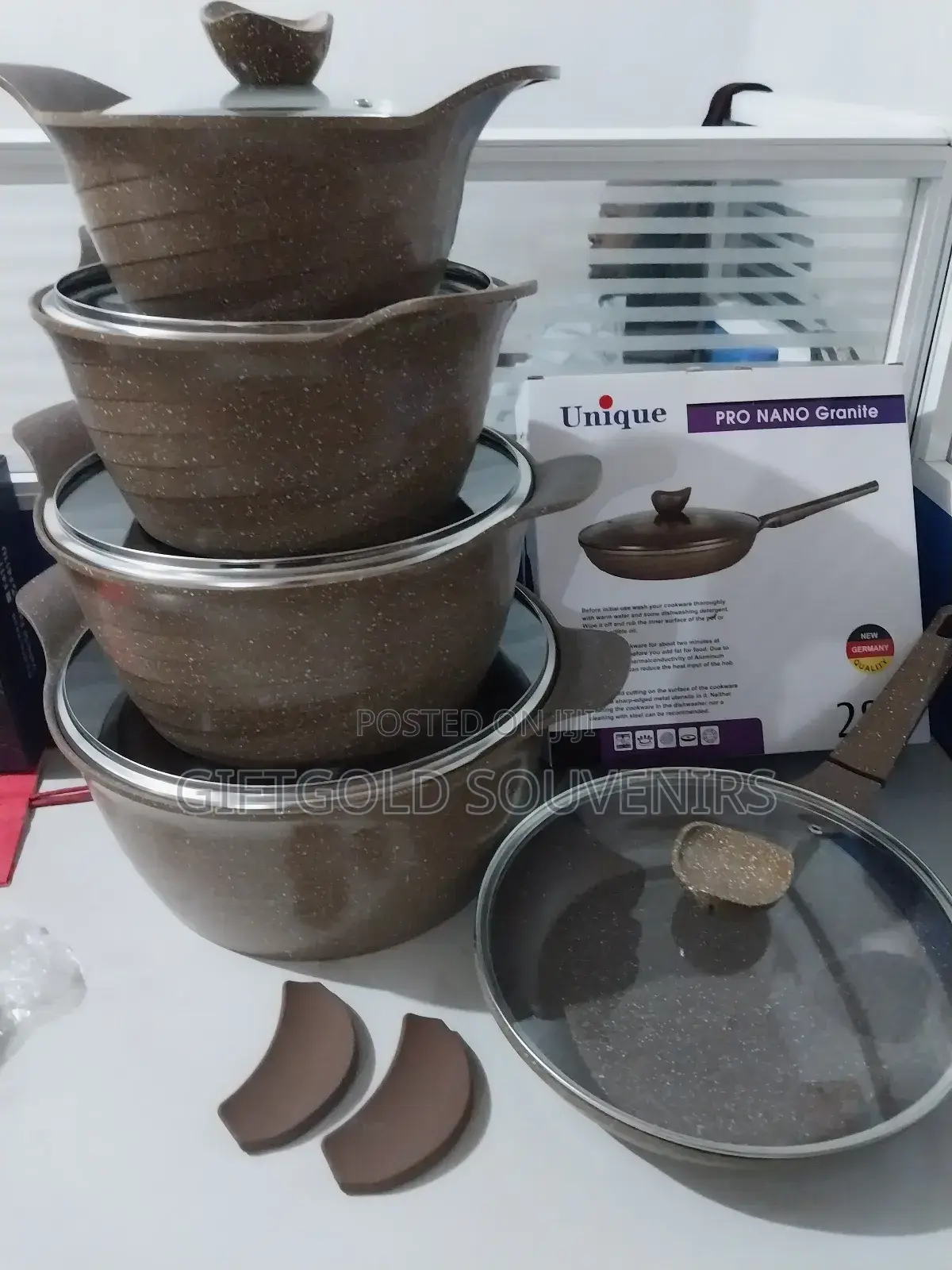 12pcs Granite Cookware Set- Brown