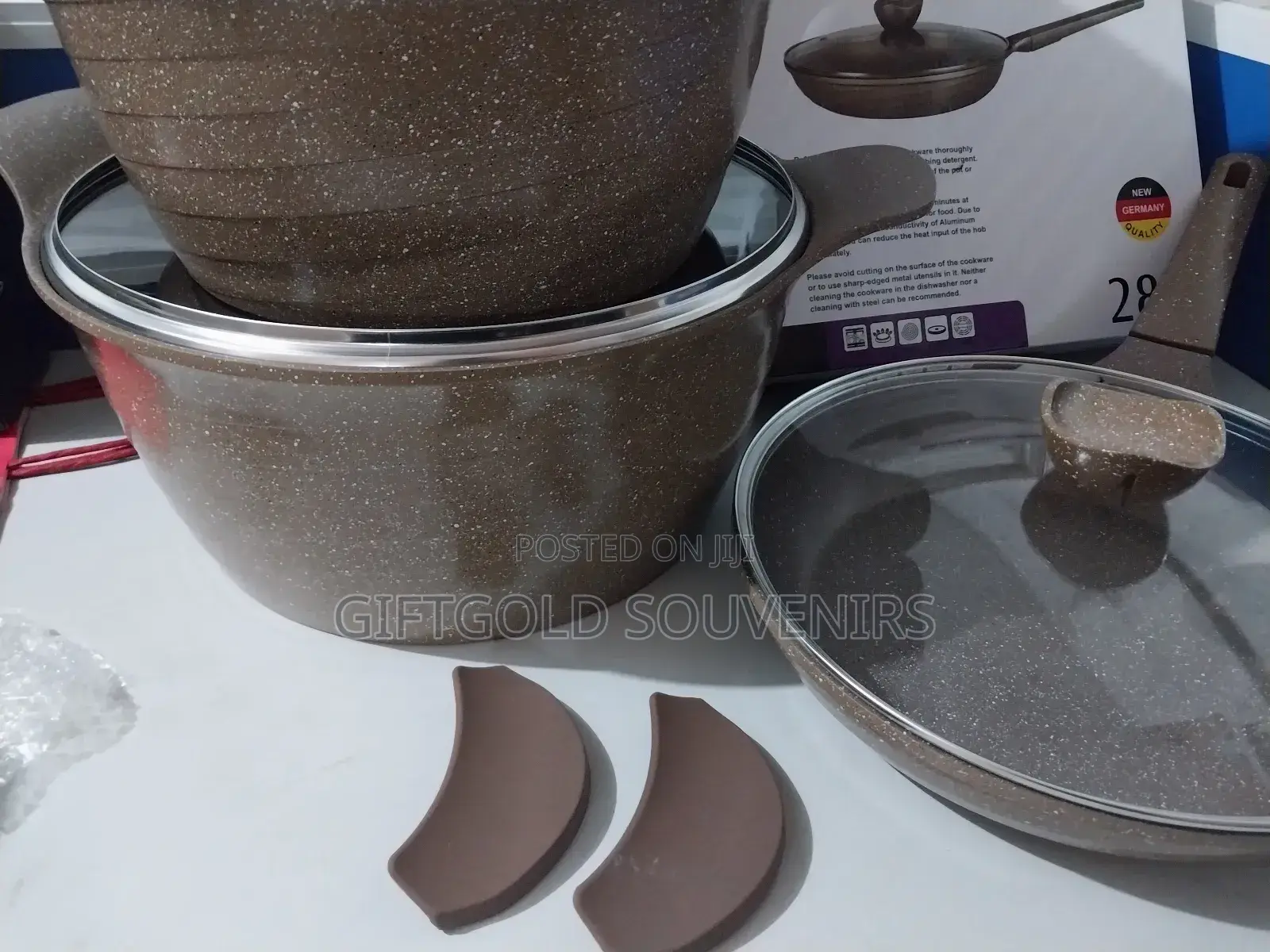 12pcs Granite Cookware Set- Brown