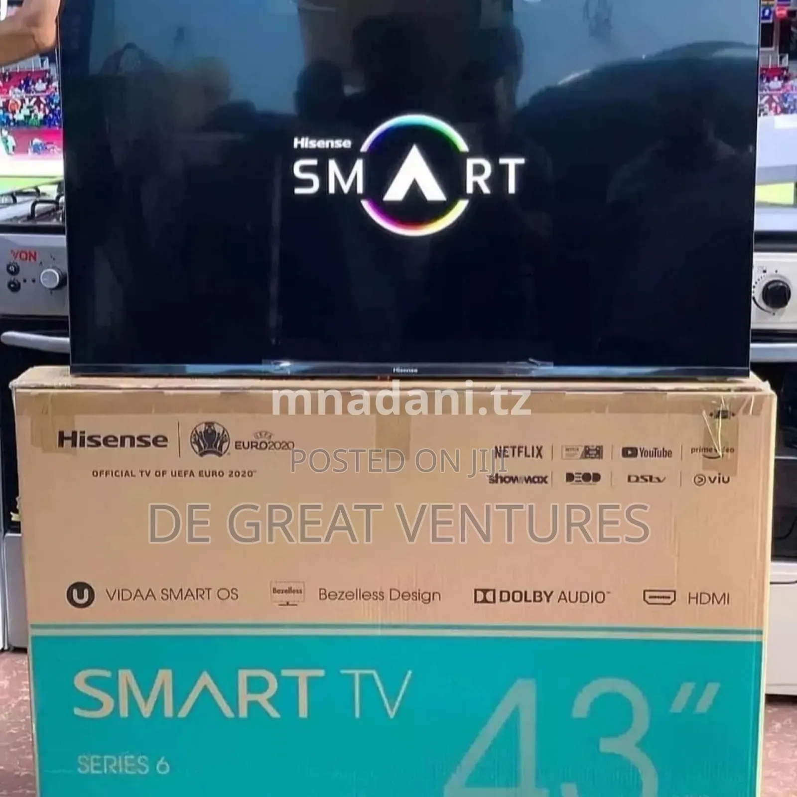Brand New Hisense 43" Vidda Smart Tv>Bluetooth>Flameless>