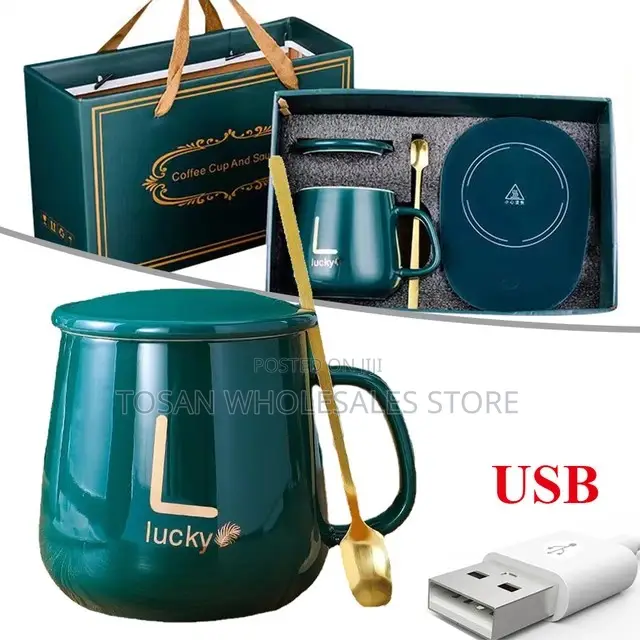 Ceramic Coffee Cup With Automatic Heating Pad