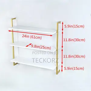 Wall Mounted Golden Metal Shelve