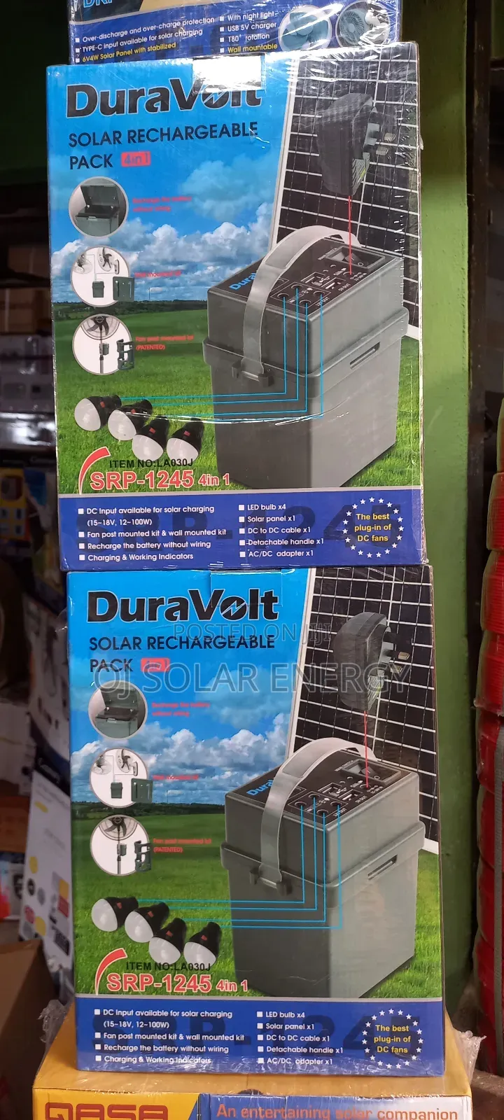 Dura Volt Solar Rechargeable Pack