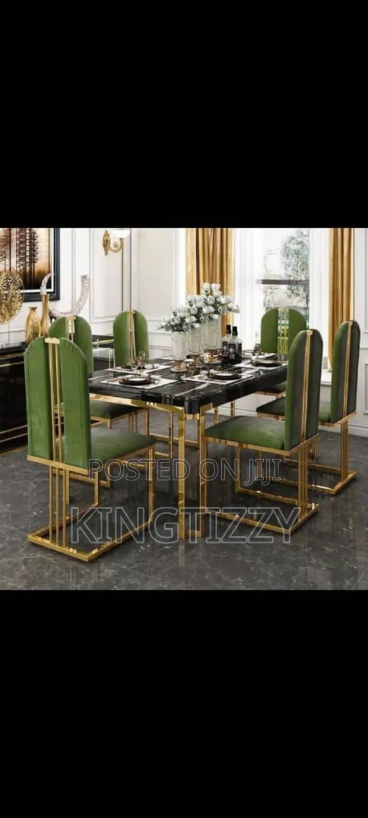 Gold Stainless Dinning Table Set