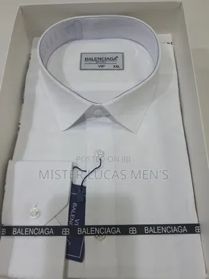 Balenciaga Plain White Men's Shirts Original