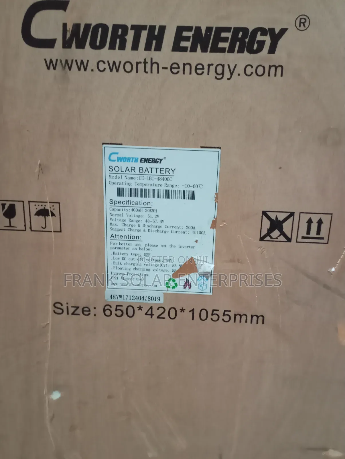 20khw/51.2v Cwarth Energy Solar Lithium Iron Battery