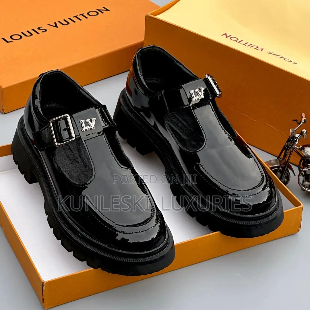 Original Louis Vuitton Patent Leather Shoe Sandals for Men