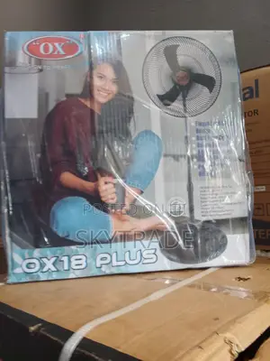 New OX PLUS NON Rechargeable Standing Fan-Black