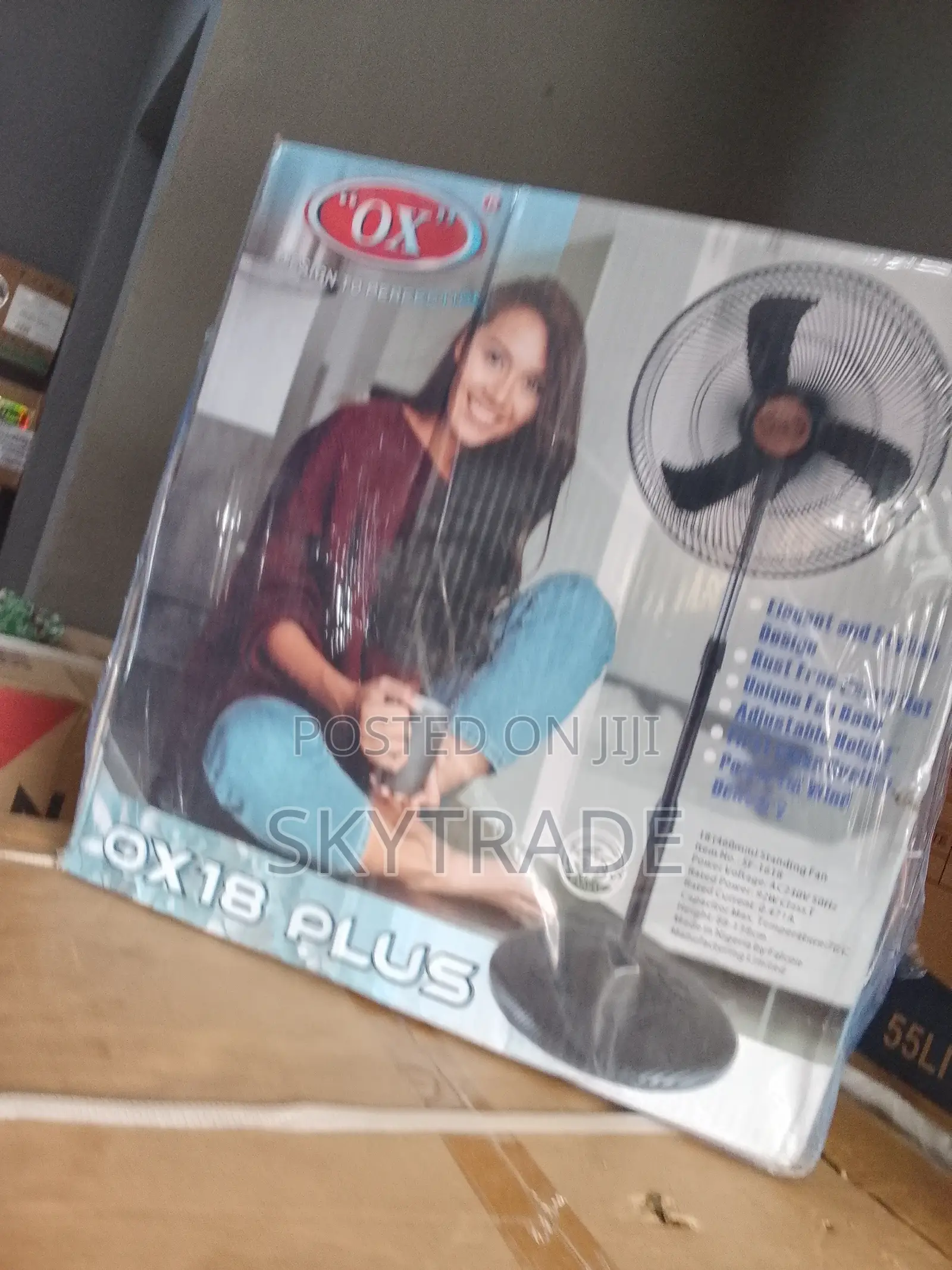 Perfect Designed OX 18" PLUS Standing Fan (Non-Rechargeable)