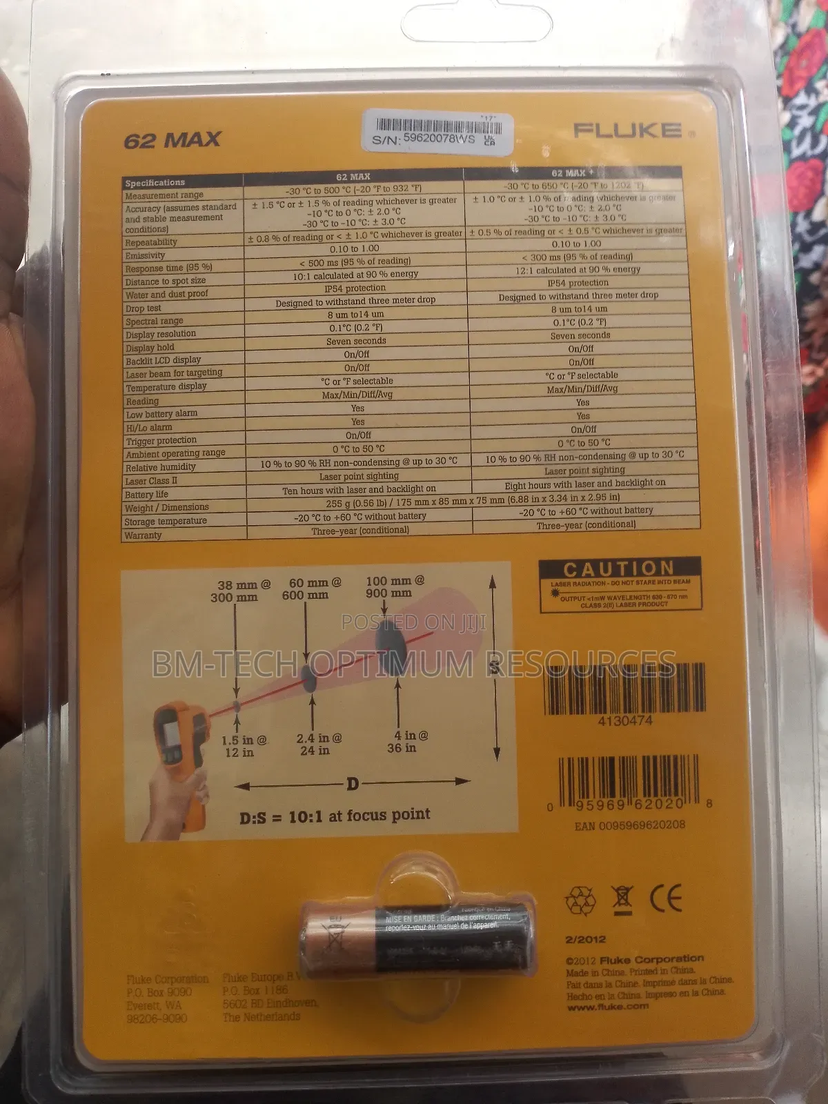 62max Fluke Infrared Thermometer