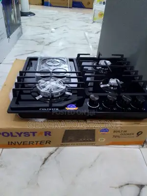 Tempered Glass Polystar 3+1 Electric Gas Hob {Pv-Gt60g3hinv}