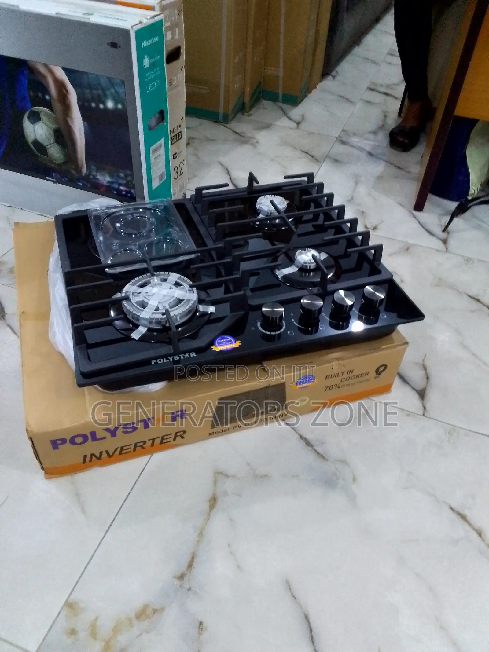 Rust-Resistant Components Polystar 3+1 Gas Hob/Pv-Gt60g3hinv