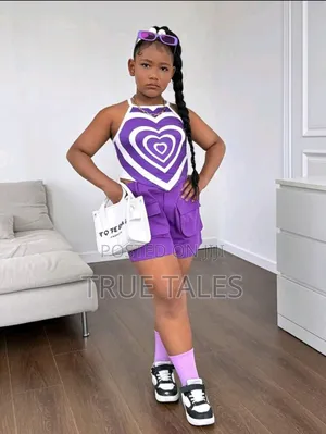 Girls 2 Pieces Spaghetti Top Cargo Bum Short Sets