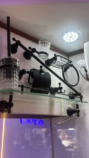 Made With Brass Black 8 Set Bathroom Accessories