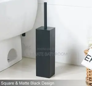 Sit Of The Floor Black Square Shape Toilet Brush