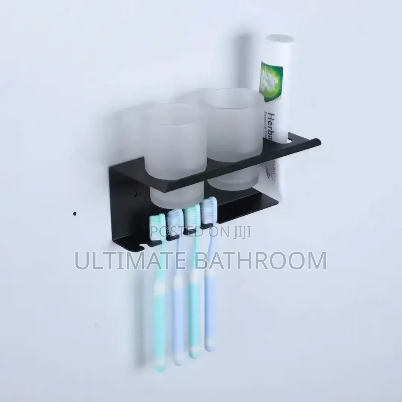 Wall Mounted Double Toothbrush Holder Black