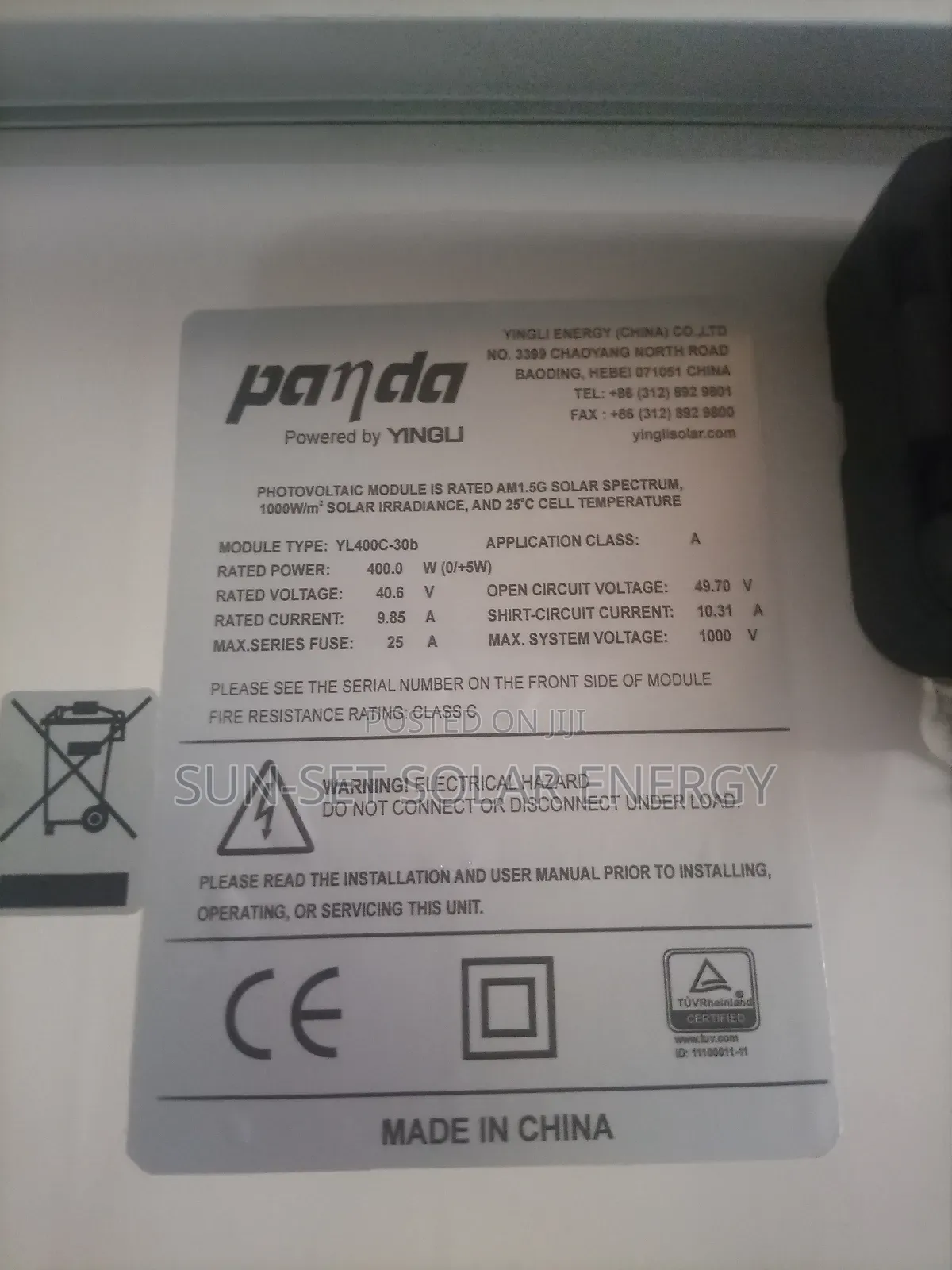 PANDA Solar Panels 400w 72cells .