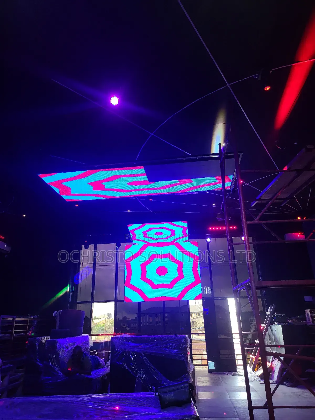 Club Video Screen and Lighting