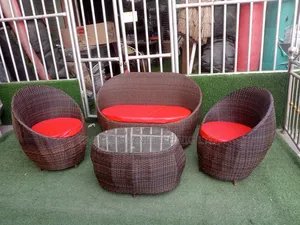 A Set of Outdoor Rattan Chair and Table