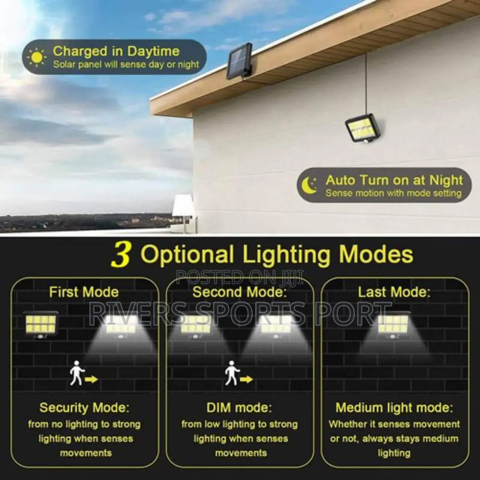 160 COB Leds Solar Lights With Motion Sensor and Solar Panel