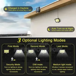 160 COB Leds Solar Lights With Motion Sensor and Solar Panel