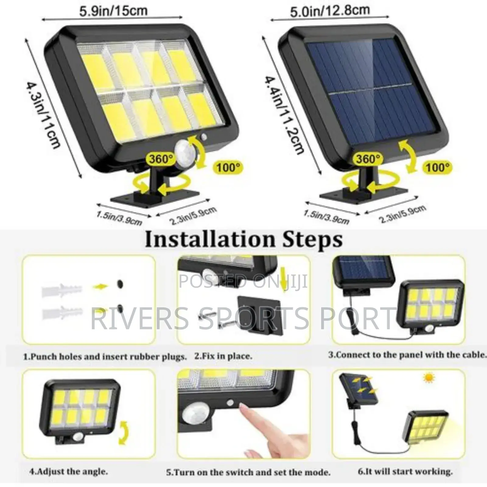 160 COB Leds Solar Lights With Motion Sensor and Solar Panel